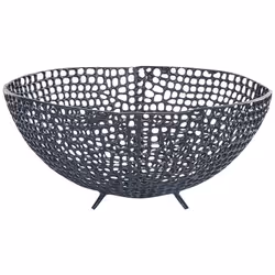 Set of 2 Decorative Bowls Black KRUKUT