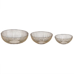 Set of 3 Decorative Bowls GARUT Metal Gold
