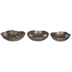 Set of 3 Decorative Bowls PINANG Metal Brass