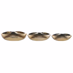 Set of 3 Trinket Dishes UJUNG Metal Gold