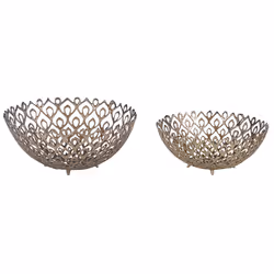 Set of 2 Decorative Bowls GROGOL Metal Gold