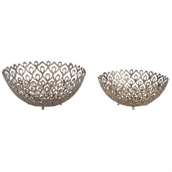 Set of 2 Decorative Bowls GROGOL Metal Gold