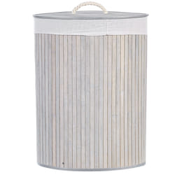 Basket MATARA Bamboo Wood Light Grey