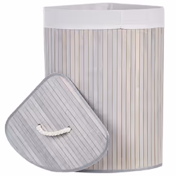 Basket MATARA Bamboo Wood Light Grey