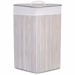 Basket MATARA Bamboo Wood Light Grey