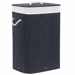 Basket KOMARI Bamboo Wood Black