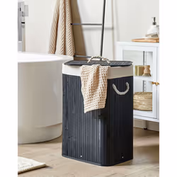Basket KOMARI Bamboo Wood Black