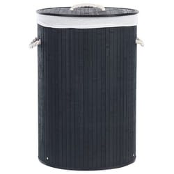 Basket SANNAR Bamboo Wood Black