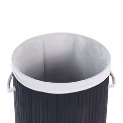 Basket SANNAR Bamboo Wood Black
