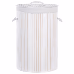 Basket SANNAR Bamboo Wood White