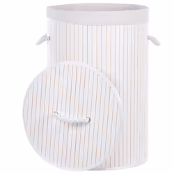 Basket SANNAR Bamboo Wood White