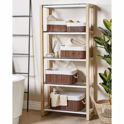 Set of 5 Baskets TALPE Bamboo Wood Dark Brown
