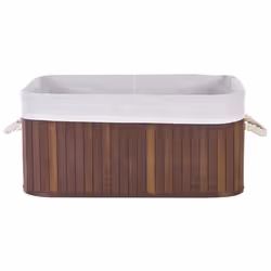 Set of 5 Baskets TALPE Bamboo Wood Dark Brown