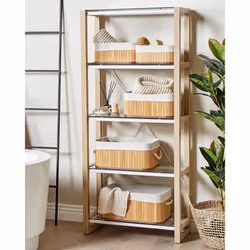 Set of 5 Baskets TALPE Bamboo Wood Light Brown