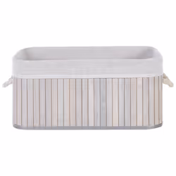 Set of 5 Baskets TALPE Bamboo Wood Grey