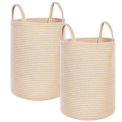 Set of 2 Baskets SARYK Cotton Light Beige