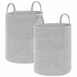 Set of 2 Baskets SARYK Cotton Grey