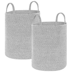 Set of 2 Baskets SARYK Cotton Grey