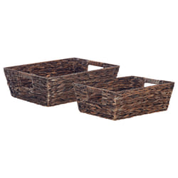 Set of 2 Baskets PANDZ Wicker Dark Brown