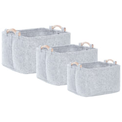 Set of 3 Baskets BAYSAI Felt Light Grey