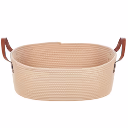 Set of 2 Baskets GISSAR Cotton Light Beige