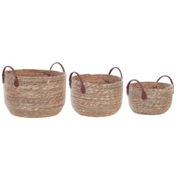 Set of 3 Seagrass Baskets Natural SAYJAR