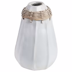 Decorative Vase KAMPAR Ceramic 30 cm White