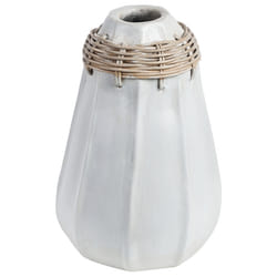 Decorative Vase KAMPAR Ceramic 30 cm White