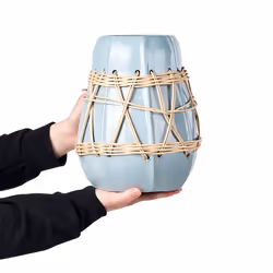 Decorative Vase KAMERING Ceramic 27 cm Blue