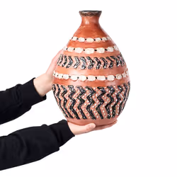 Decorative Vase KUMU Ceramic 36 cm Brown