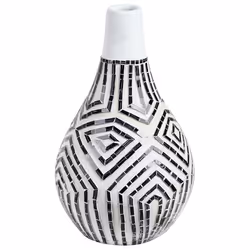 Decorative Vase OMBILIN Ceramic 50 cm White