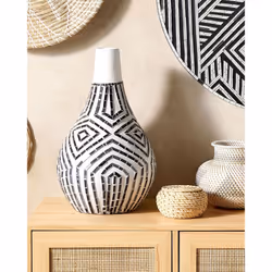 Decorative Vase OMBILIN Ceramic 50 cm White - Additional view 5