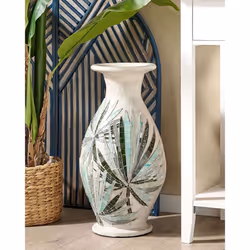 Decorative Vase RAWAS Ceramic 53 cm White - Additional view 5