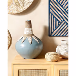 Decorative Vase SILAU Ceramic 43 cm Blue