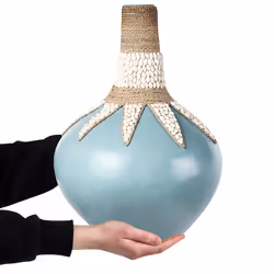 Decorative Vase SILAU Ceramic 43 cm Blue