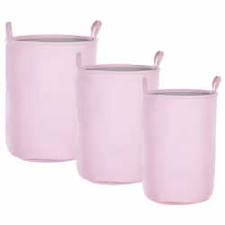 Set of 3 Baskets ARCHA Cotton Pink