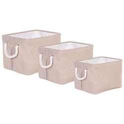 Set of 3 Baskets DARQAB Cotton Taupe