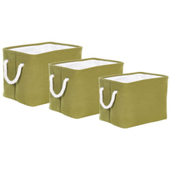 Set of 3 Baskets DARQAB Cotton Olive Green