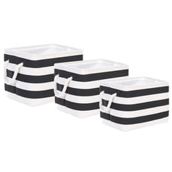 Set of 3 Baskets DARQAB Cotton Black/ White