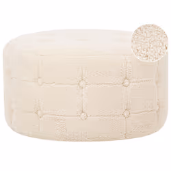 Pouffe TAMPA Boucle Beige 55 cm 55 cm 30 cm
