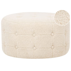 Pouffe TAMPA Boucle Beige 55 cm 55 cm 30 cm