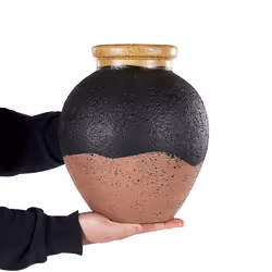 Decorative Vase DAULIS Ceramic 31 cm Black
