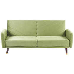 Sofa Bed SENJA Velvet Olive Green 3 Seater