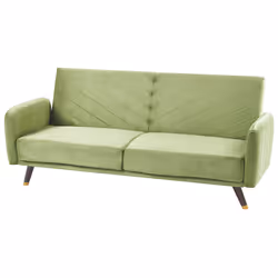 Sofa Bed SENJA Velvet Olive Green 3 Seater