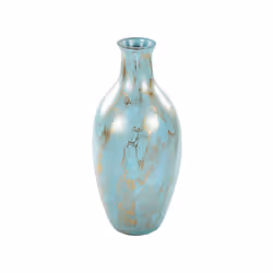 Terracotta Decorative Vase 45 cm Blue and Gold DIKAJA