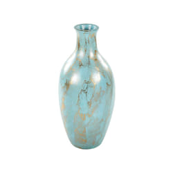 Terracotta Decorative Vase 45 cm Blue and Gold DIKAJA