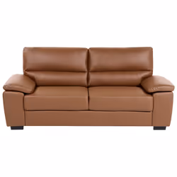 Sofa VOGAR Faux Leather Golden Brown 3 Seater