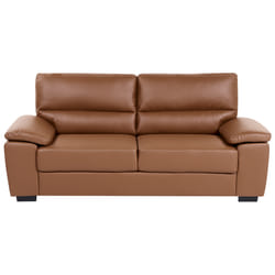 Sofa VOGAR Faux Leather Golden Brown 3 Seater