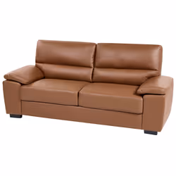 Sofa VOGAR Faux Leather Golden Brown 3 Seater