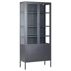 Display Cabinet OXTED Metal 80 cm Black